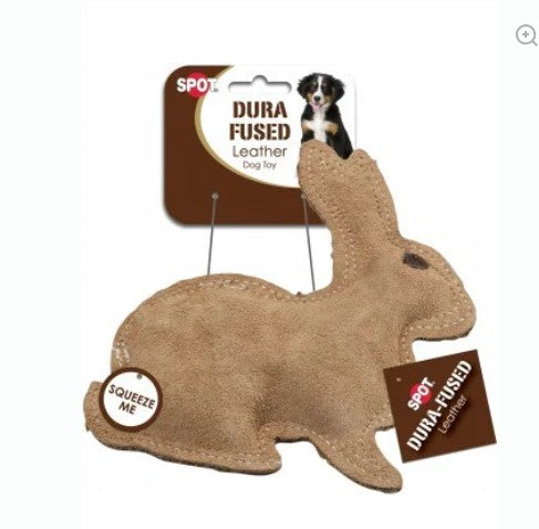 Spot Dura Fused Small Leather Rabbit, Dog Toy